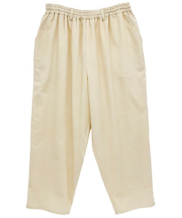 コーデュロイとお花ブロックプリントラフパンツ 25W449