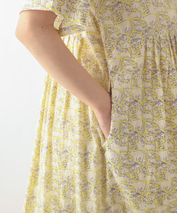 動物プリントコットンドビー2wayワンピース 26S041【3月頃入荷予定】