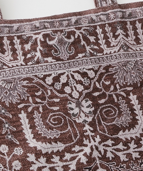 ラグ柄 コットン素材 トートバッグ（2カラー）H24W034