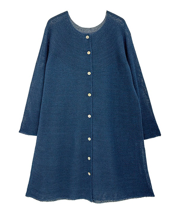 しゃりっと和紙ホールガーメントニットロングカーディガン 25S415