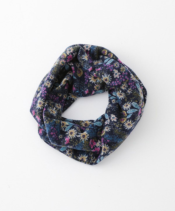 小花柄スヌード ネイビー B22W012NV