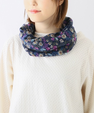 小花柄スヌード ネイビー B22W012NV
