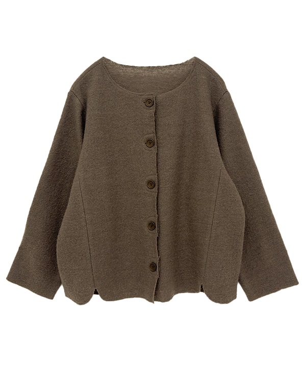 ほっこり縮絨ウールカーディガン 25W453