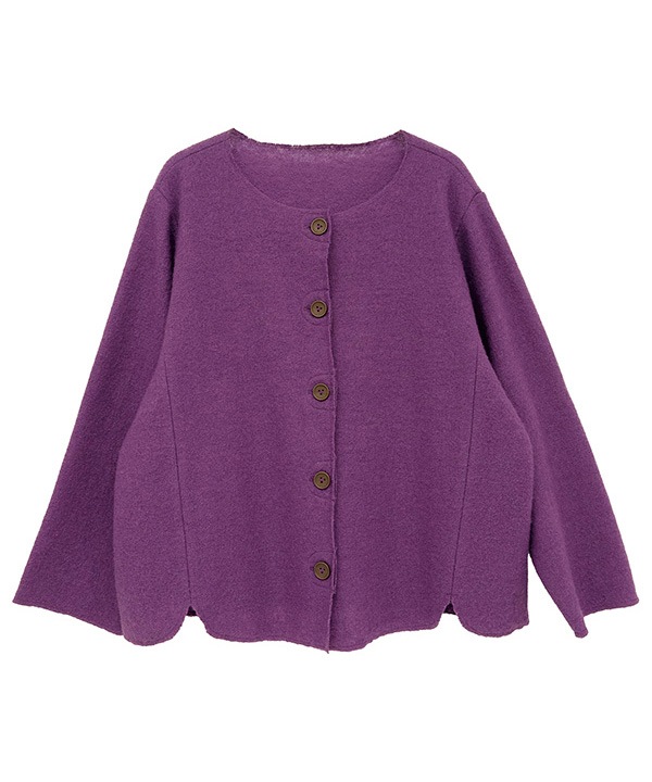 ほっこり縮絨ウールカーディガン 25W453