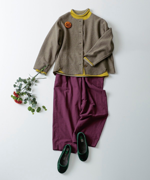 ほっこり縮絨ウールカーディガン 25W453