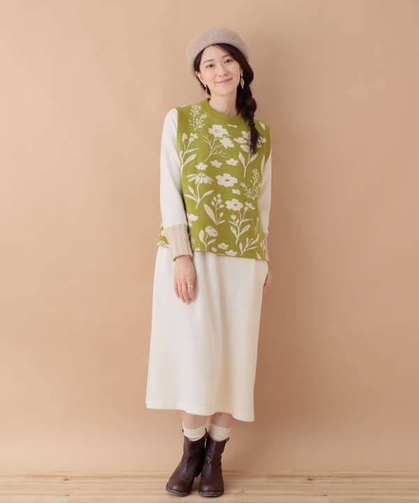 ふわふわカットソー ワンピース 24W055