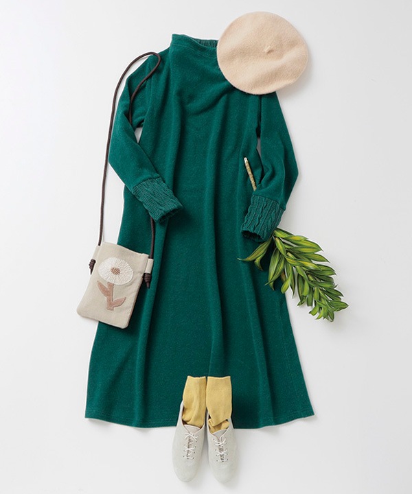 ふわふわカットソー ワンピース 24W055