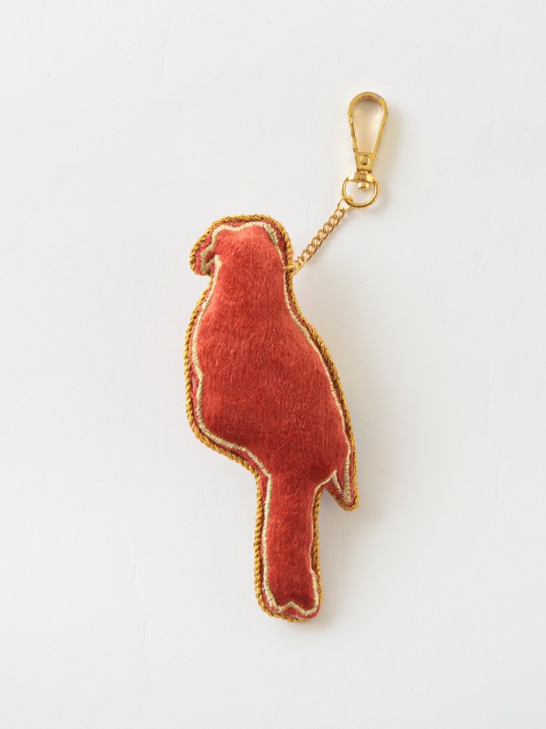 ザリ刺繍オウム バッグチャーム（キーホルダー） M21-0945 