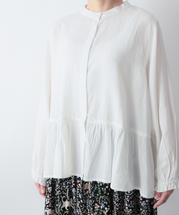 ソフトコットンツイルブラウス 25W006WH