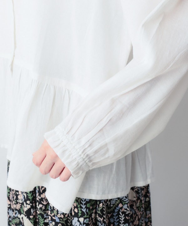 ソフトコットンツイルブラウス 25W006WH