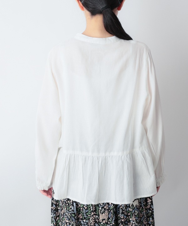 ソフトコットンツイルブラウス 25W006WH