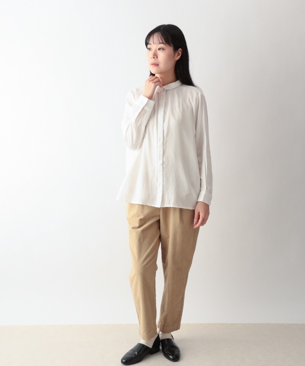 ソフトコットンツイルブラウス 25W006WH