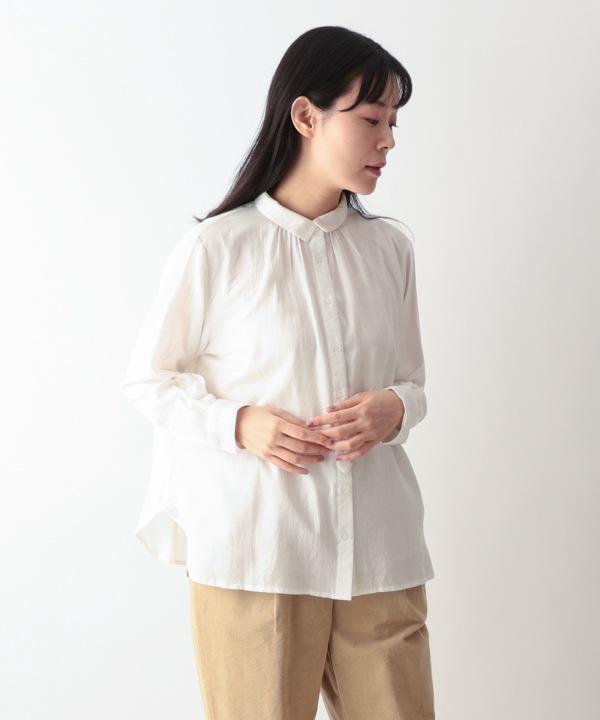 ソフトコットンツイルブラウス 25W006WH