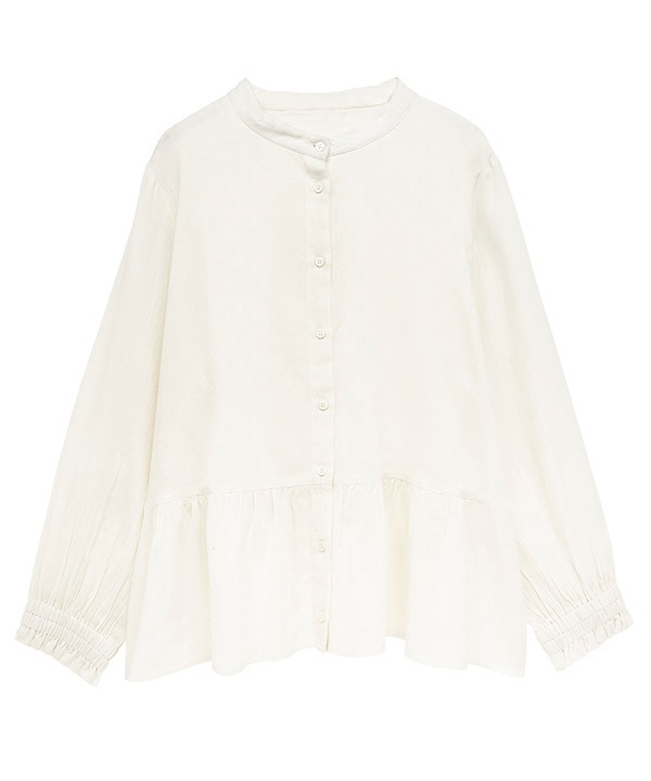 ソフトコットンツイルブラウス 25W006WH