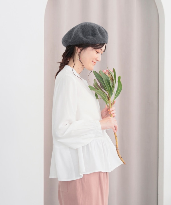 ソフトコットンツイルブラウス 25W006WH