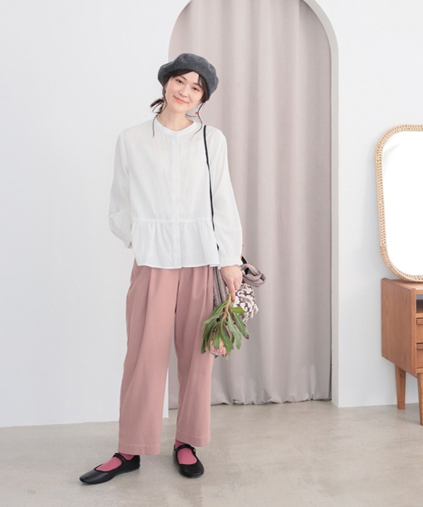 ソフトコットンツイルブラウス 25W006WH