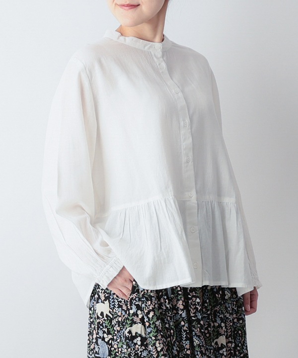 ソフトコットンツイルブラウス 25W006WH