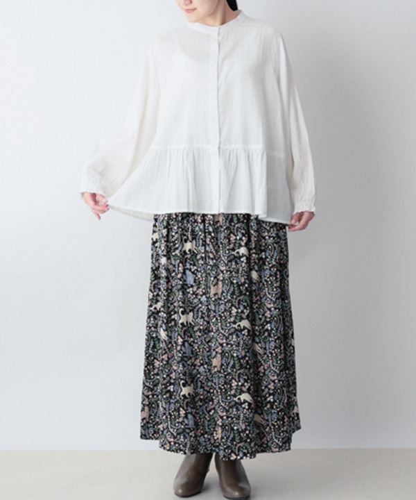 ソフトコットンツイルブラウス 25W006WH