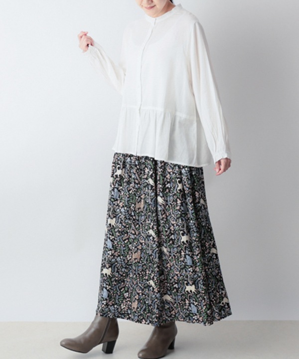 ソフトコットンツイルブラウス 25W006WH