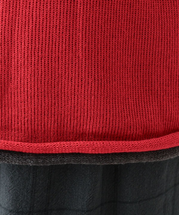 ホールガーメント ロールボトルネックニット2枚重ね・ボトルネック・プルオーバー 日本製 25W456