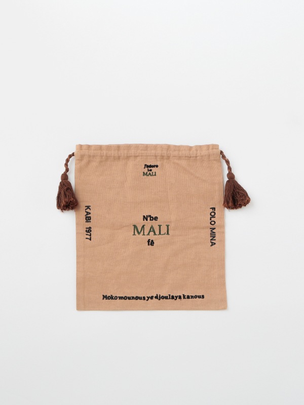 ヴォヤージュシリーズ刺繍巾着ポーチ 30×34cm （3カラー）M26-2175