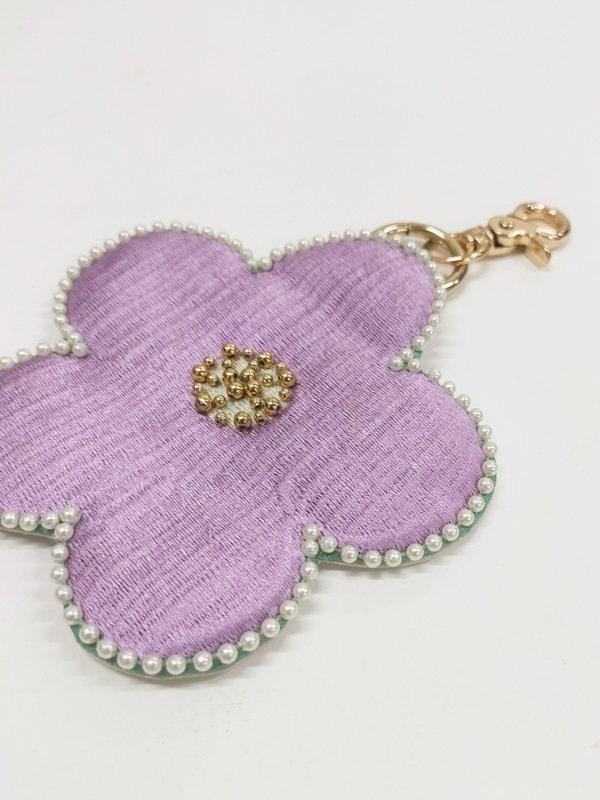 フラワーキーポーチ 直径11.5cm （3カラー）M42-2407