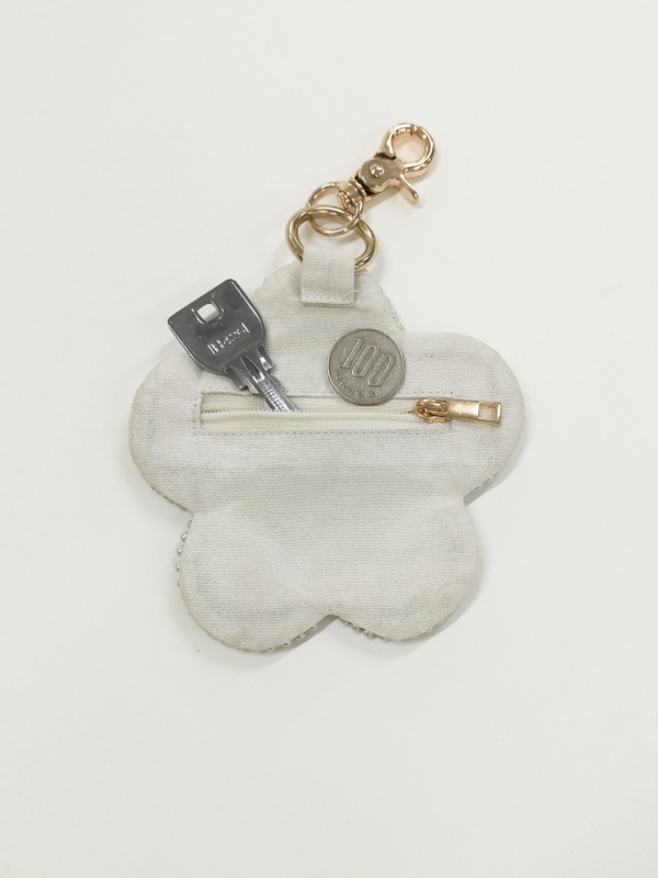 フラワーキーポーチ 直径11.5cm （3カラー）M42-2407