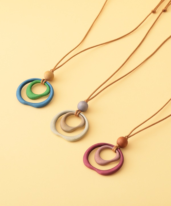 ウッド 2リングトップネックレス A25WPN081