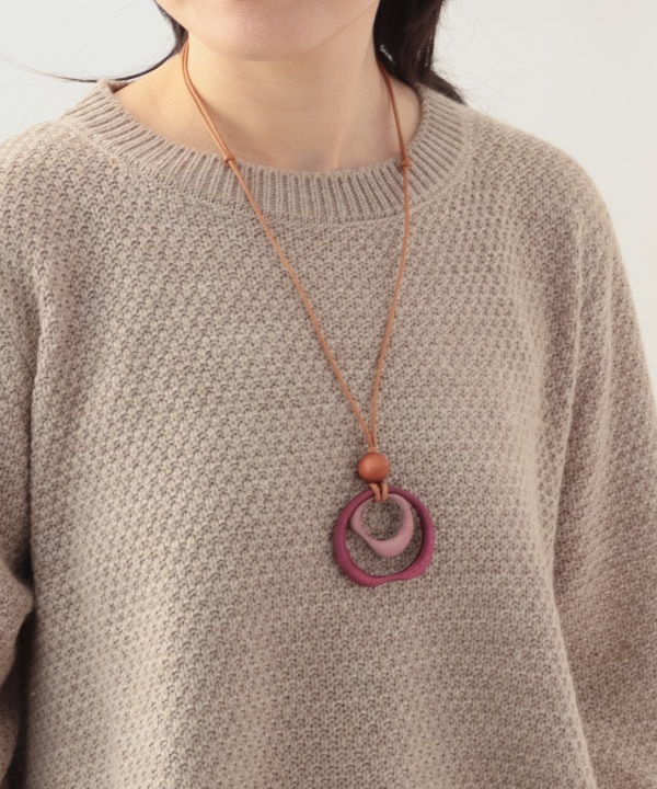 ウッド 2リングトップネックレス A25WPN081