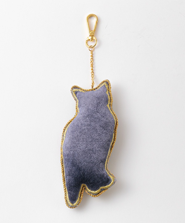 ザリ刺繍 フクロウ バッグチャーム（キーホルダー） M21-2904