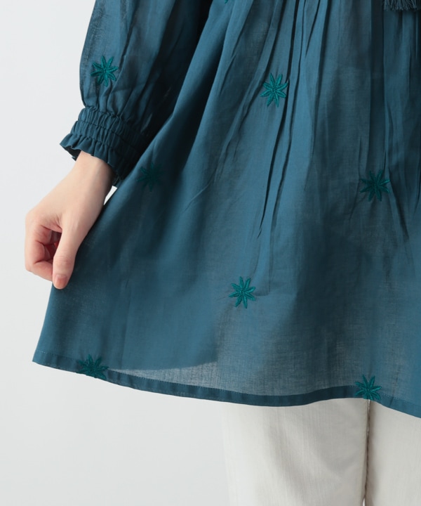 ラクノウ風刺繍コットンチュニック 25W010