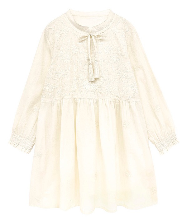 ラクノウ風刺繍コットンチュニック 25W010