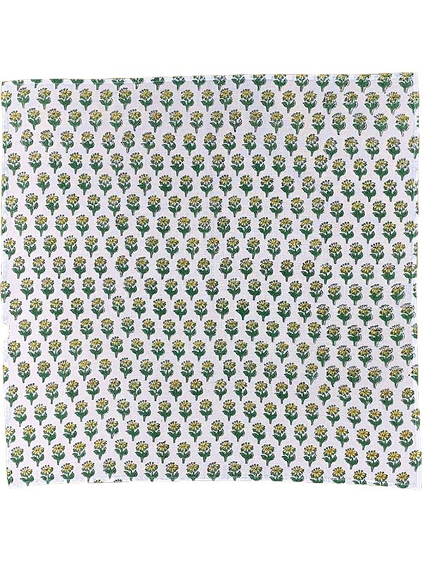 ブロックプリント・ハンカチ（4カラー） F21W011