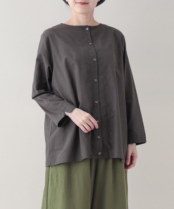 ピンタックコットン2wayブラウス 25W012