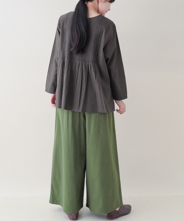 ピンタックコットン2wayブラウス 25W012