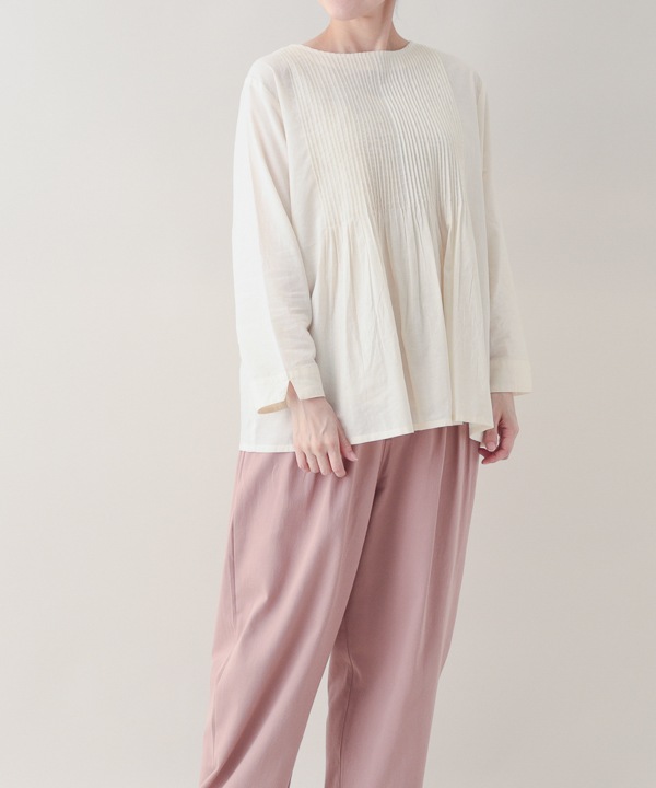 ピンタックコットン2wayブラウス 25W012