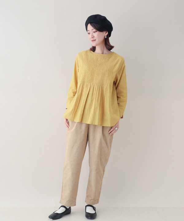 ピンタックコットン2wayブラウス 25W012