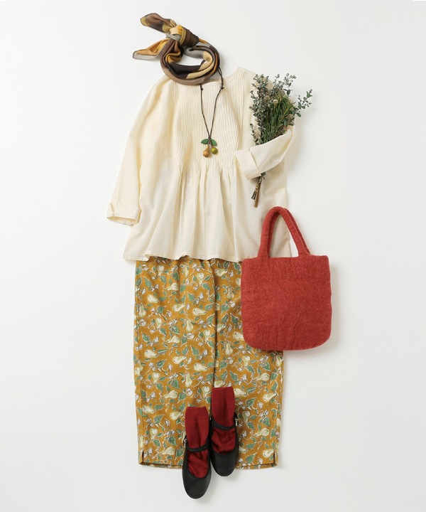 ピンタックコットン2wayブラウス 25W012