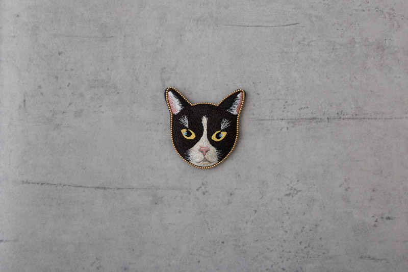 キャット刺繍 ハンドミラー（3カラー） M42-1915