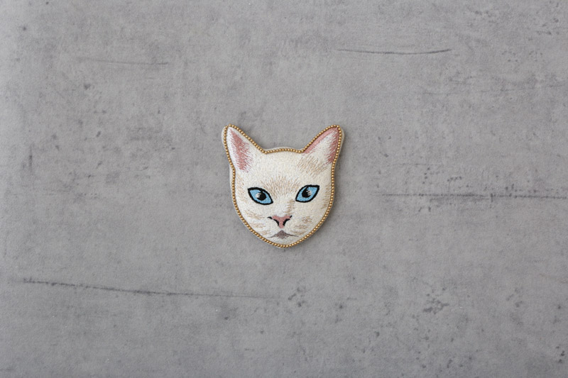 キャット刺繍 ハンドミラー（3カラー） M42-1915