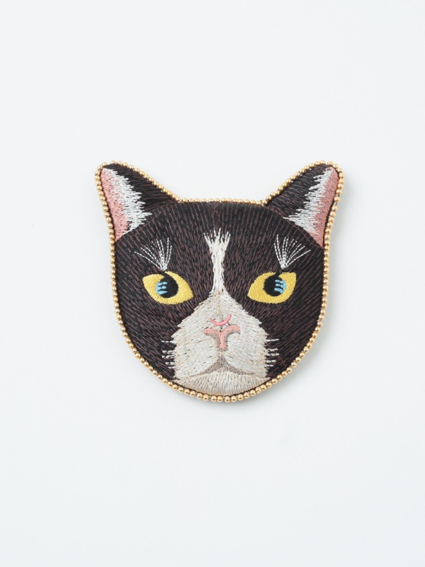 キャット刺繍 ハンドミラー（3カラー） M42-1915
