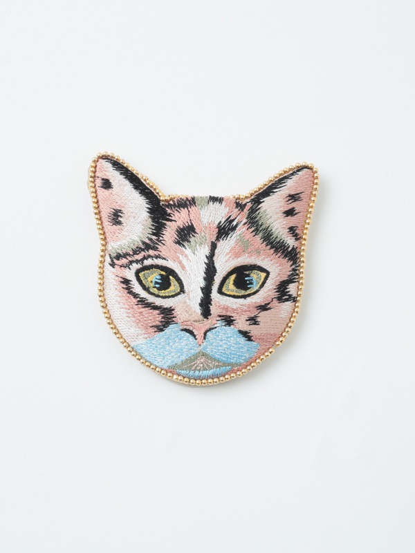 キャット刺繍 ハンドミラー（3カラー） M42-1915