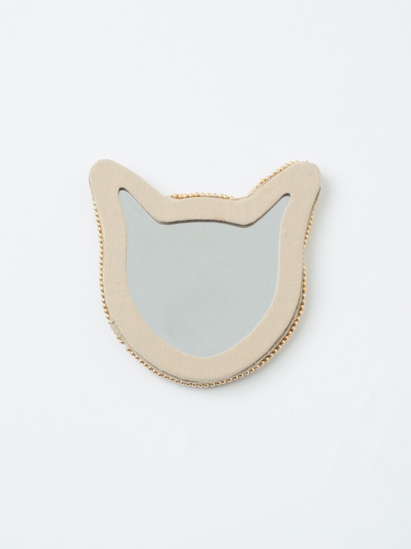 キャット刺繍 ハンドミラー（3カラー） M42-1915