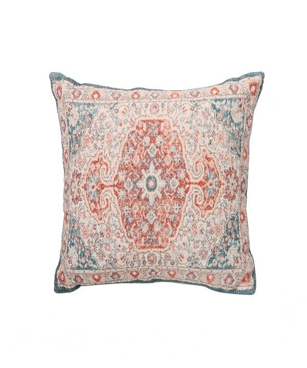 ラグ柄デジタルプリントクッション（2カラー・中綿付き）30cm M30-2539