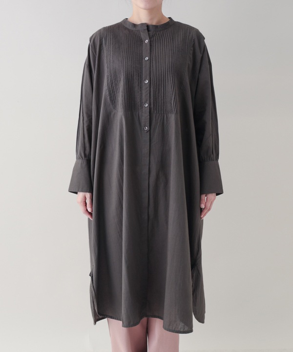 ピンタックコットンシャツワンピース 25W013