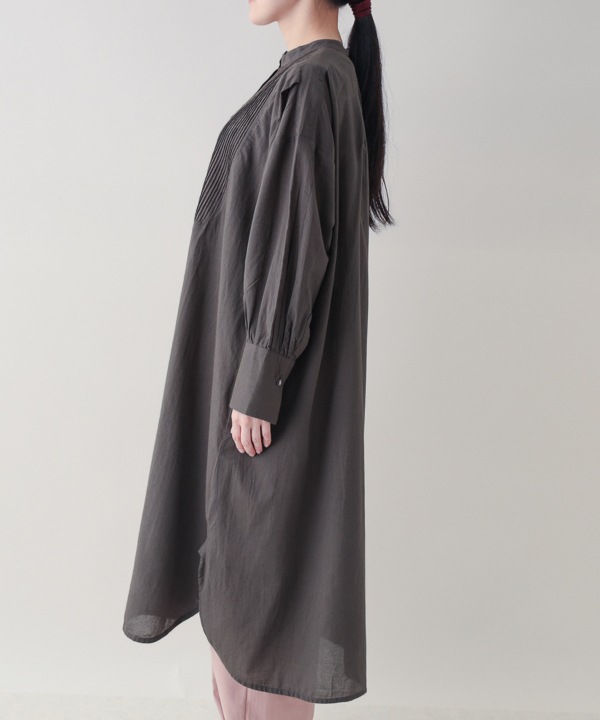 ピンタックコットンシャツワンピース 25W013