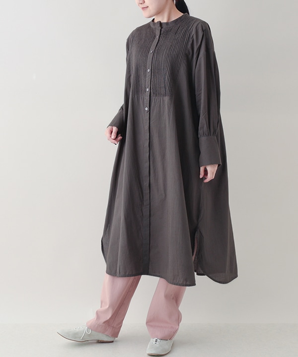ピンタックコットンシャツワンピース 25W013