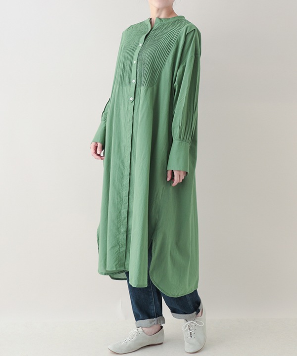 ピンタックコットンシャツワンピース 25W013