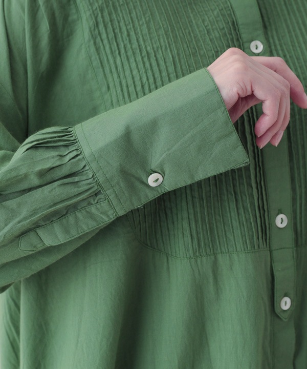 ピンタックコットンシャツワンピース 25W013