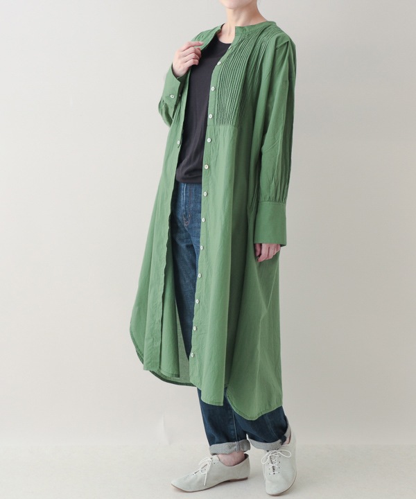 ピンタックコットンシャツワンピース 25W013